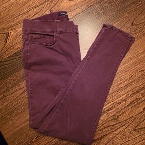 Women's Chaps Burgundy Merlot Straight Leg Jeans Classic Style Mid rise Size 10